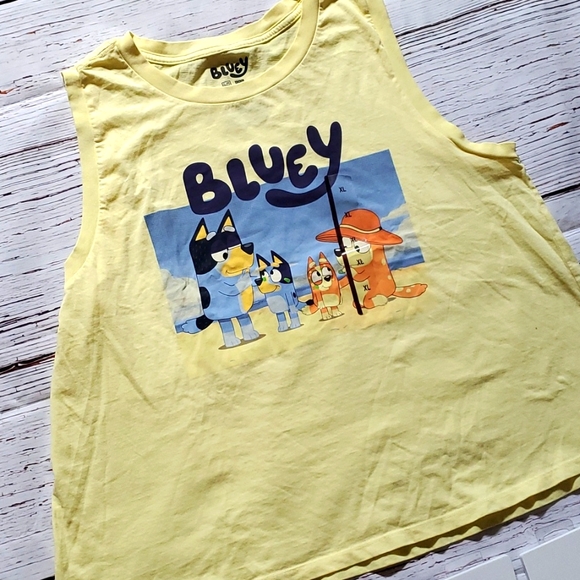 🆕️ DISNEY BLUEY WOMEN'S YELLOW TANK TOP 💙 - Picture 1 of 5